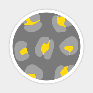 Large, Grey and Mustard Yellow, Leopard Spots Pack Magnet